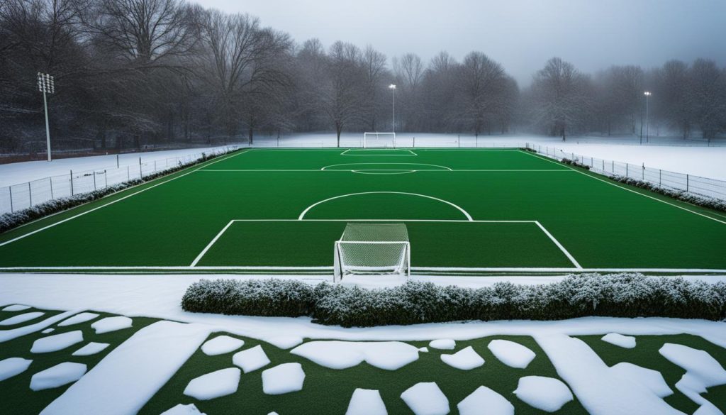 AstroTurf covered in snow