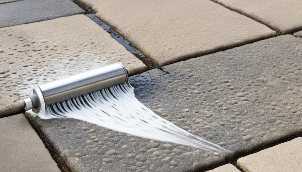 clean paving slabs with bleach