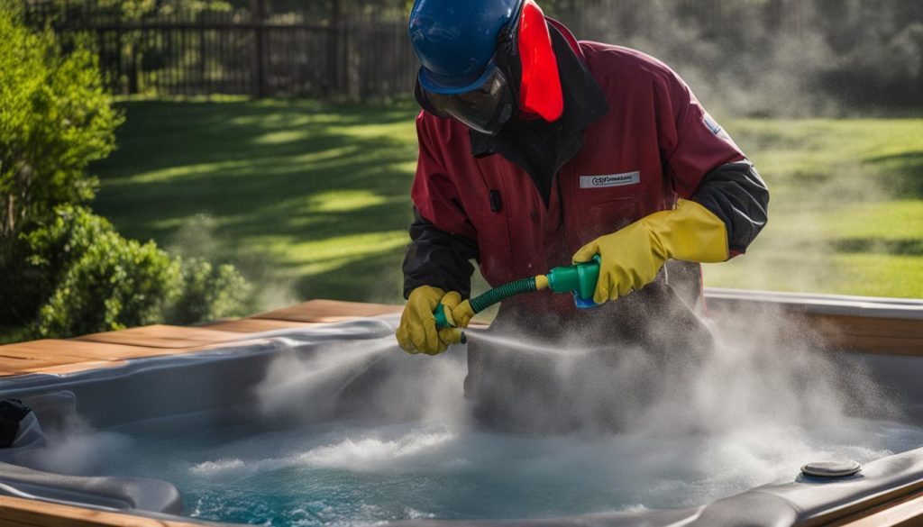 cleaning a hot tub