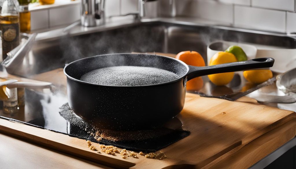 how to clean a burnt pan with bicarbonate of soda