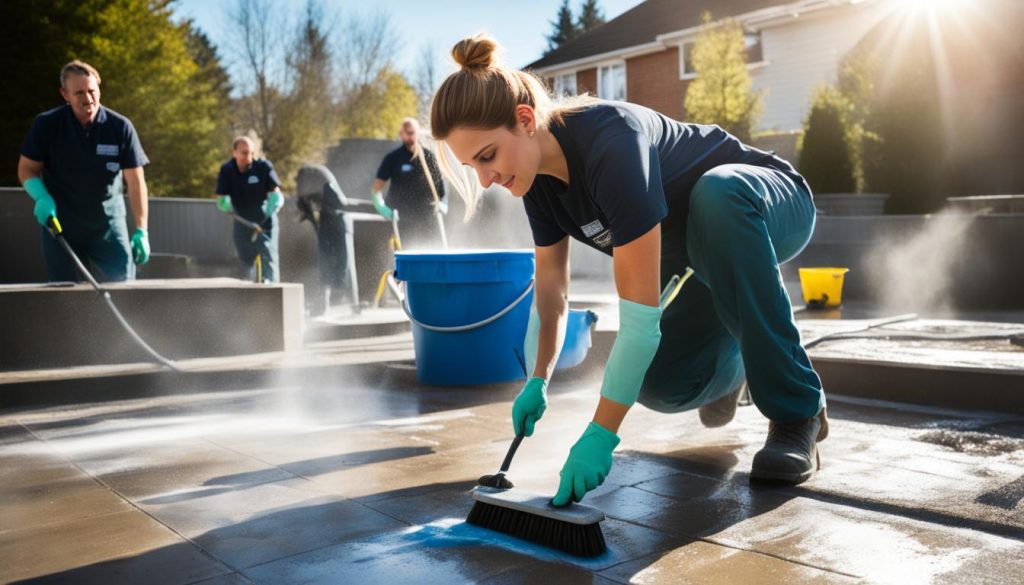 how to clean paving slabs without a pressure washer