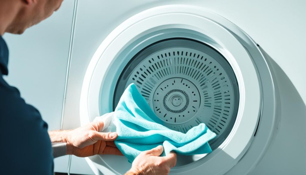 how to clean the outside of a tumble dryer