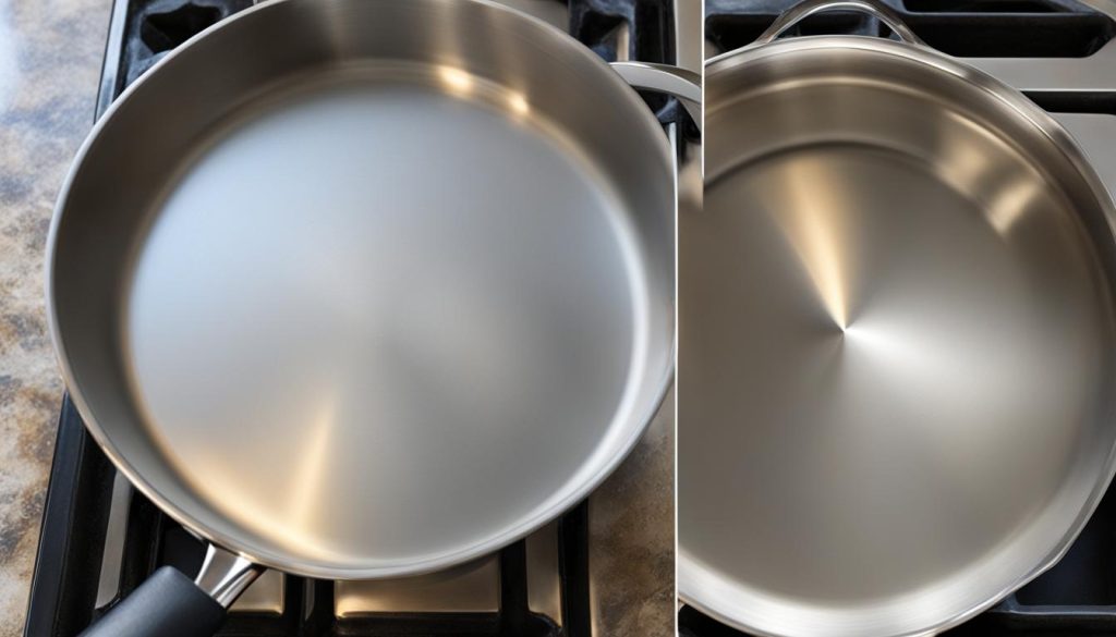 how to remove discoloration from stainless steel pans
