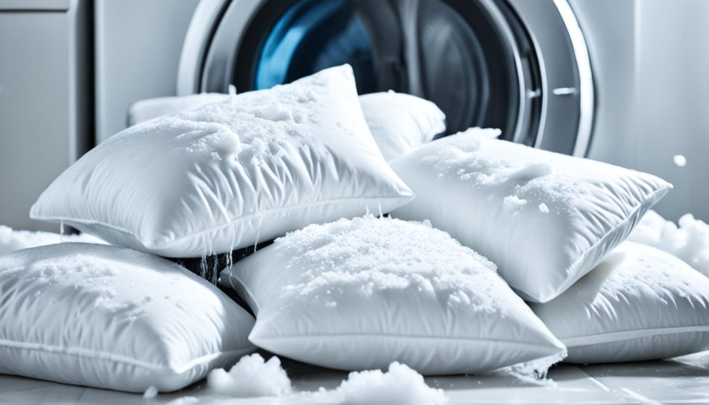 wash fiberfill and down pillows