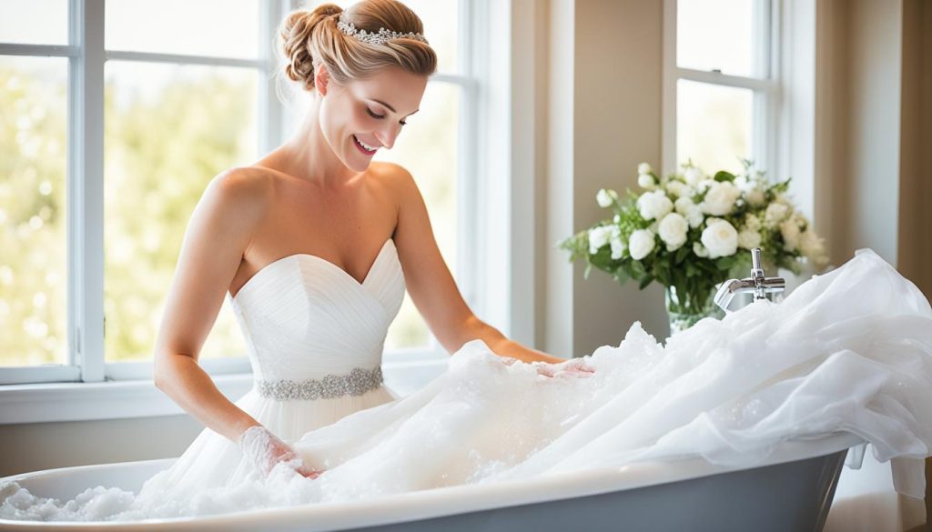 how to clean a wedding dress without dry cleaning