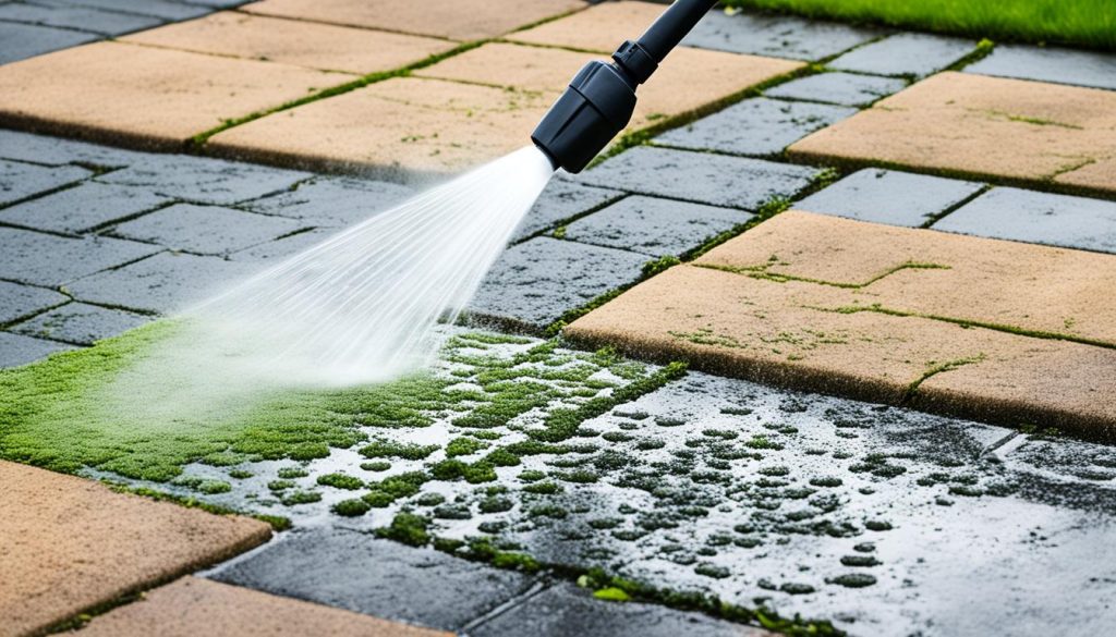 how to clean block paving with bleach