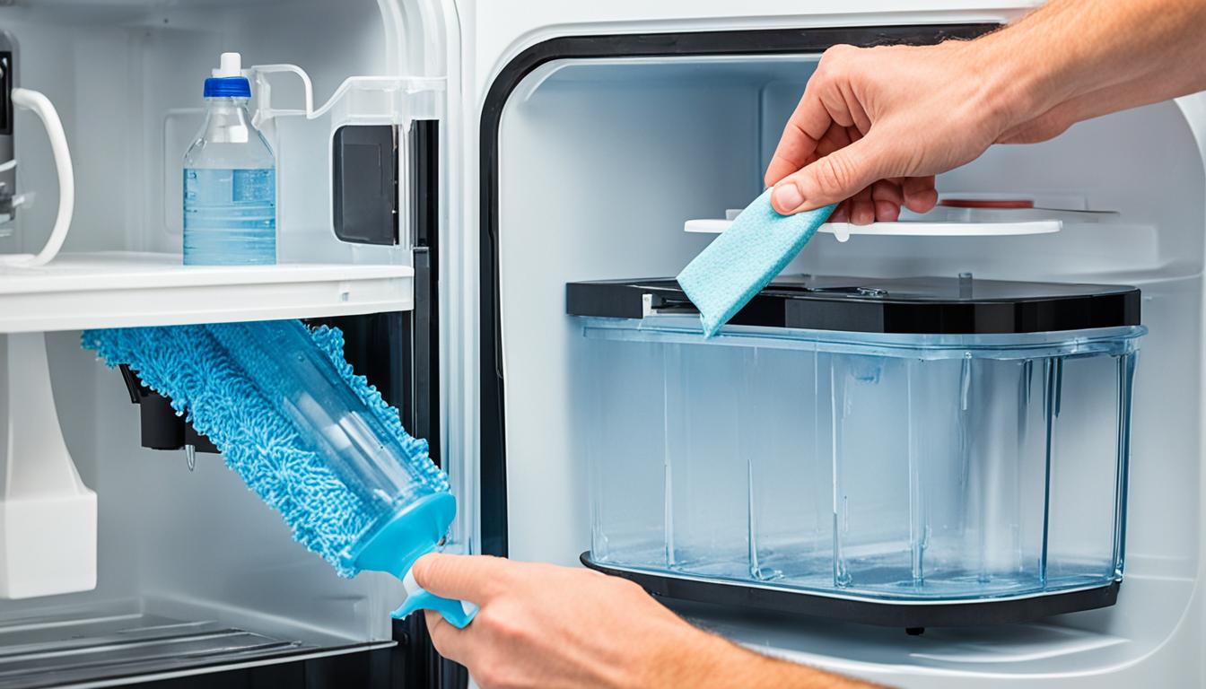 how to clean fridge water dispenser