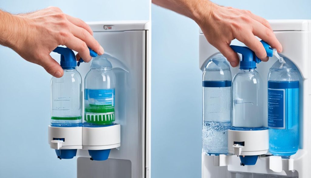 how to clean water dispenser on fridge